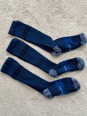 New 3pack Bombas Everyday Compression Socks Knee 15-20mm Medium Blue Midweight